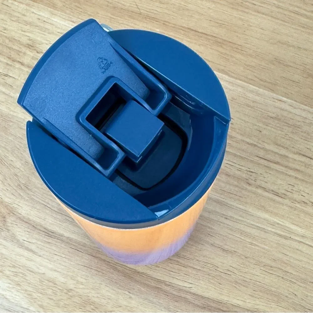 Starbucks Ombre Spring Metal Tumbler Cup With Lid‎ Bunny Hang Tag Orange Purple